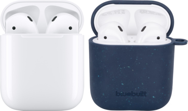 Apple AirPods 2 met oplaadcase + BlueBuilt Hoesje Composteerbaar Donkerblauw (6095605318388)