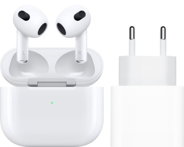 Apple Airpods 3 met standaard oplaadcase + Apple USB C oplader (6095606966939)